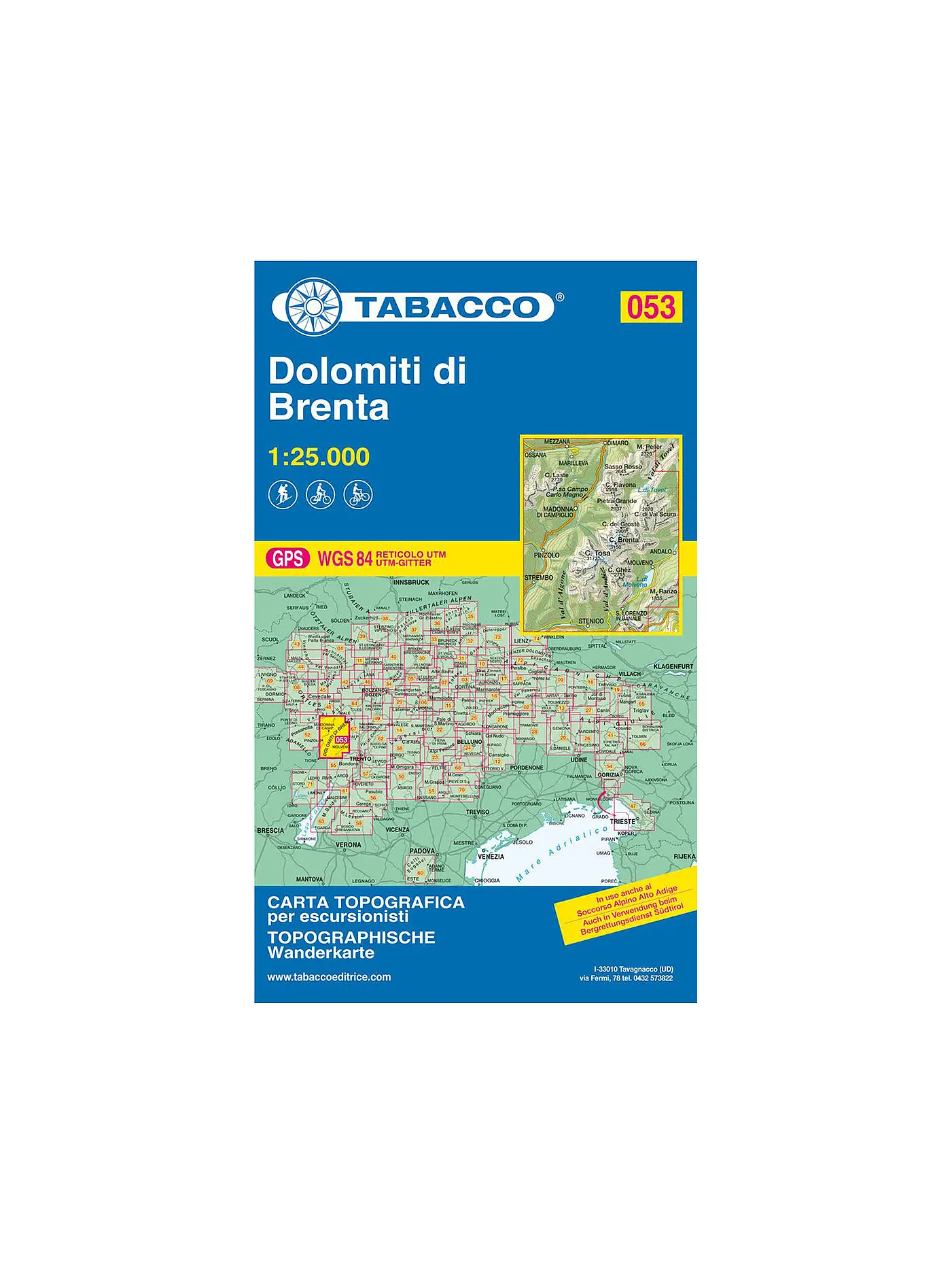 TABACCO | Wanderkarte - Dolomiti di Brenta 1:25.000 | 